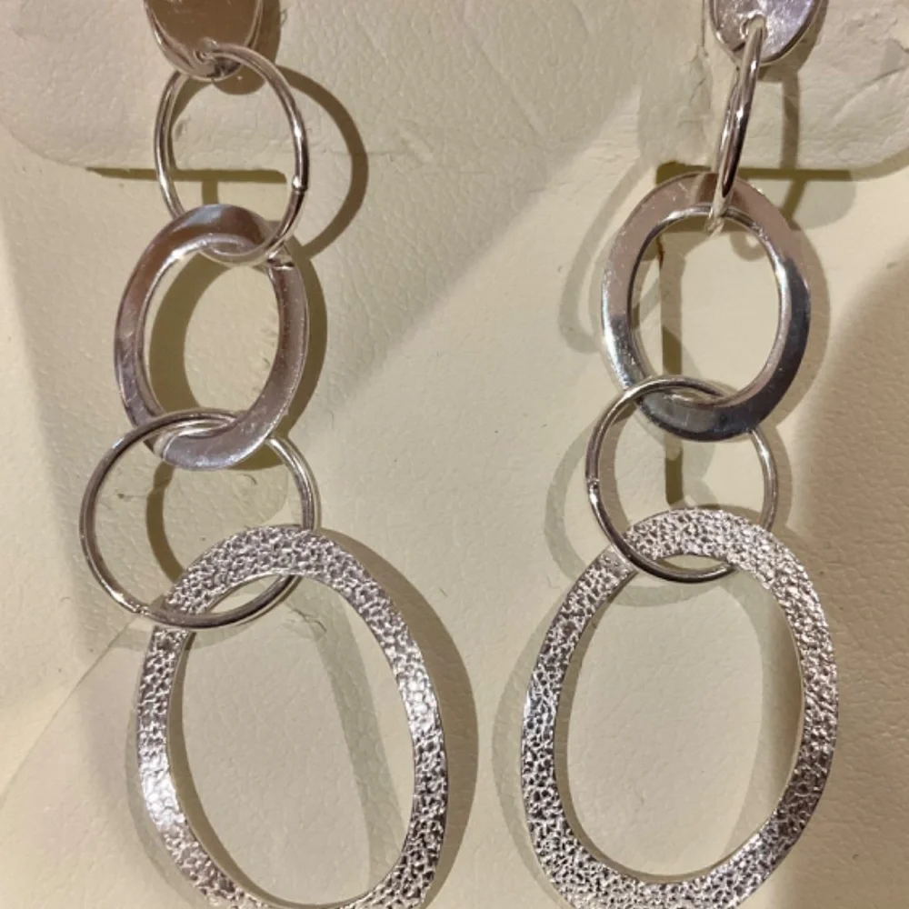 Sterling Silver Dangle Drop Earrings - Picture 5 of 5